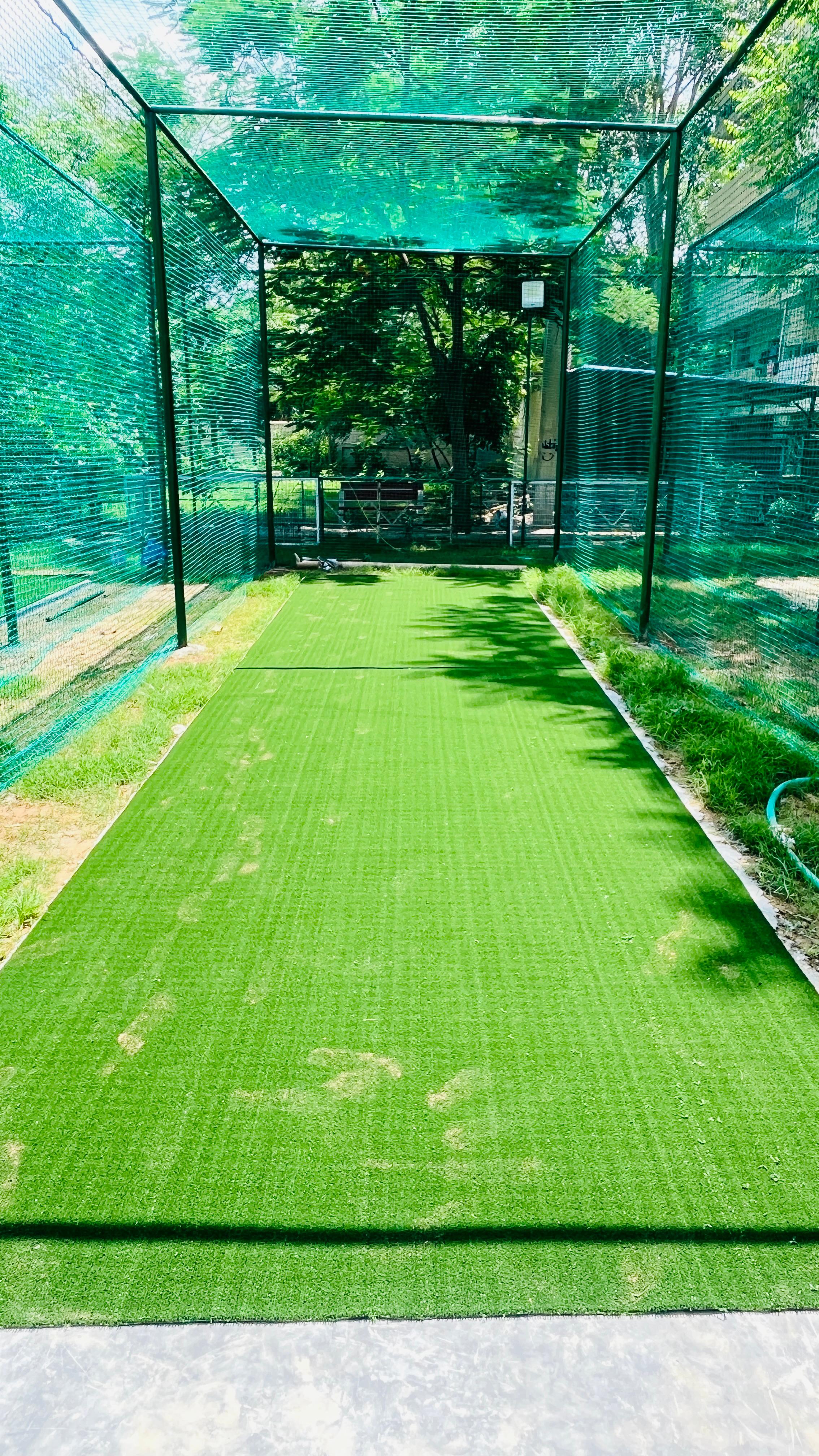 Cricket Net Construction Process